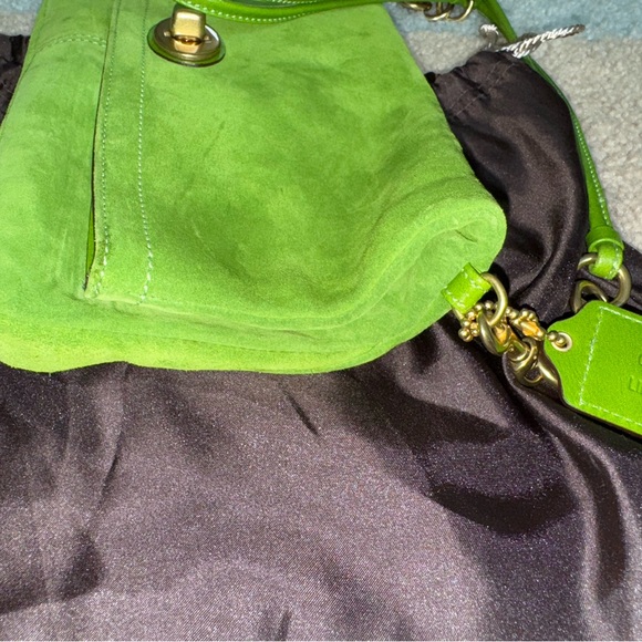 Coach Green Suede Shoulder Bag - Picture 5 of 13